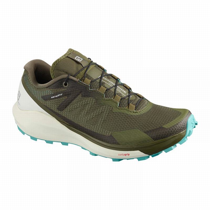 Salomon Israel SENSE RIDE 3 W - Womens Trail Running Shoes - Olive (EXTI-61729)